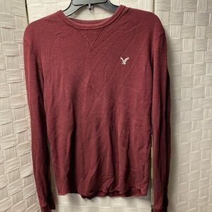 Mens American Eagle Extra Small Thermal Dark Red Shirt